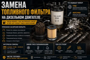 Замена топливного фильтра на дизельном двигателе